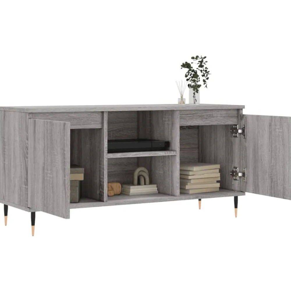 vidaXL Mueble de TV madera de ingeniería 104x35x50 cm Gris sonoma New