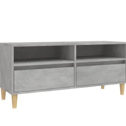 vidaXL Muebles Tv-Mueble de TV madera contrachapada gris hormigón 100x34,5x44,5cm