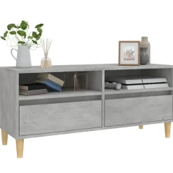 vidaXL Muebles Tv-Mueble de TV madera contrachapada gris hormigón 100x34,5x44,5cm