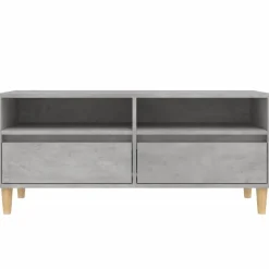 vidaXL Muebles Tv-Mueble de TV madera contrachapada gris hormigón 100x34,5x44,5cm