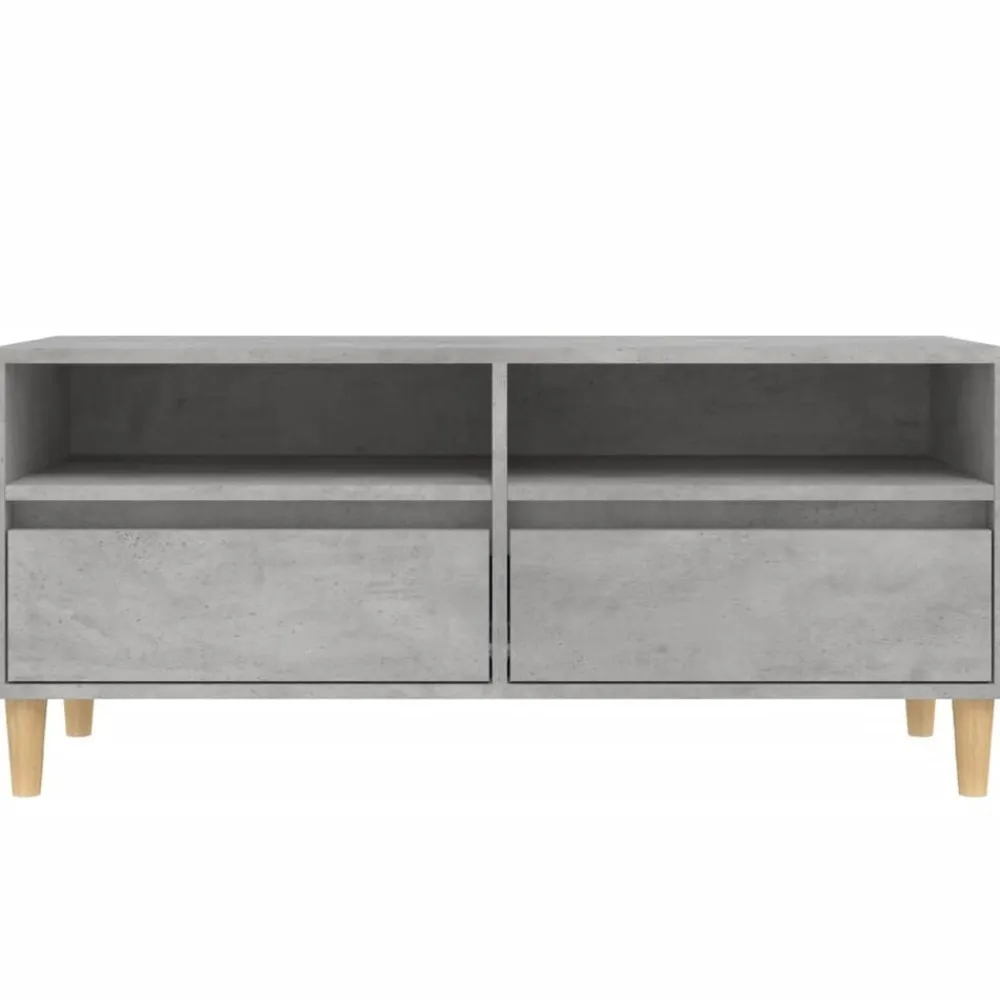 vidaXL Muebles Tv-Mueble de TV madera contrachapada gris hormigón 100x34,5x44,5cm