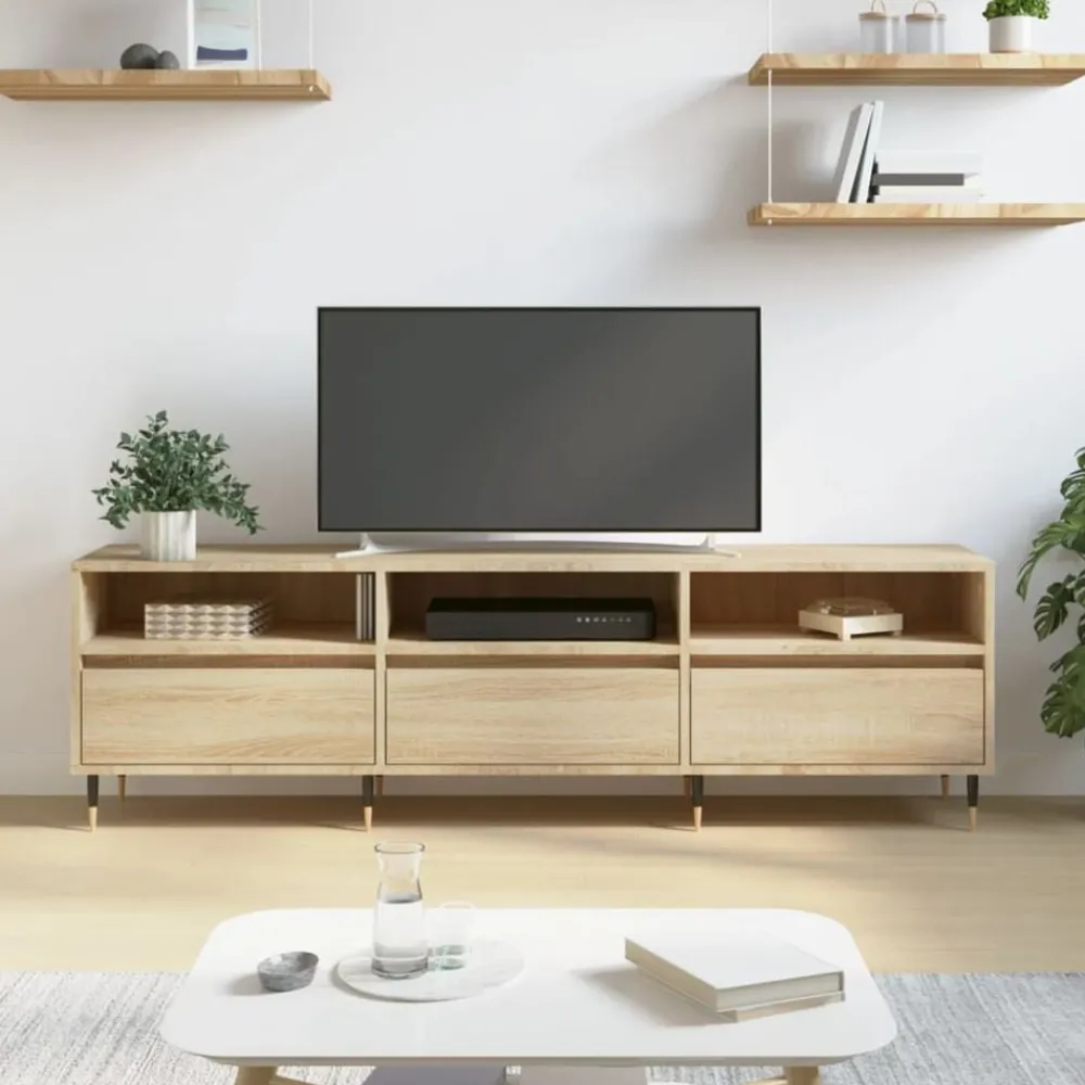 vidaXL Mueble de TV madera contrachapada 150x30x44,5 cm Roble Sonoma Best