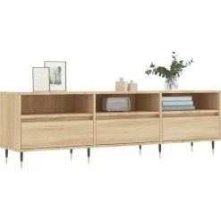 vidaXL Mueble de TV madera contrachapada 150x30x44,5 cm Roble Sonoma Best