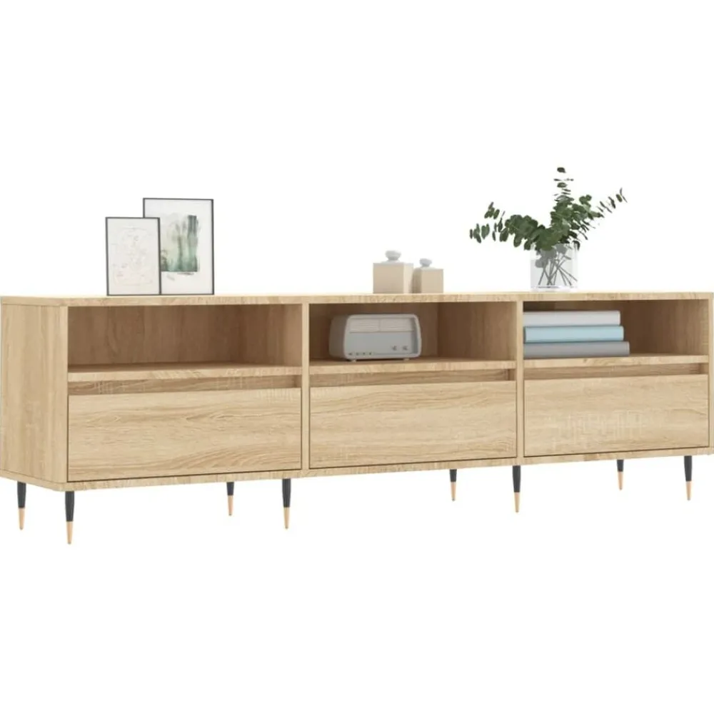 vidaXL Mueble de TV madera contrachapada 150x30x44,5 cm Roble Sonoma Best