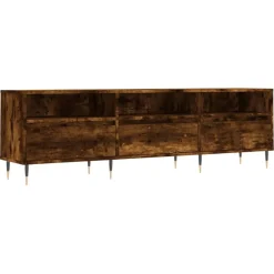 vidaXL Mueble de TV madera contrachapada 150x30x44,5 cm Roble ahumado New