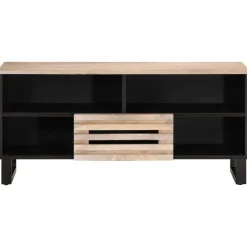 vidaXL Mueble de TV madera maciza de mango 100x34x46 cm Marr&oacute;n claro New