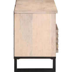 vidaXL Mueble de TV madera maciza de mango 100x34x46 cm Marr&oacute;n claro New
