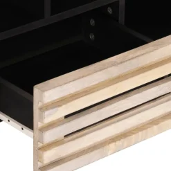 vidaXL Mueble de TV madera maciza de mango 100x34x46 cm Marr&oacute;n claro New