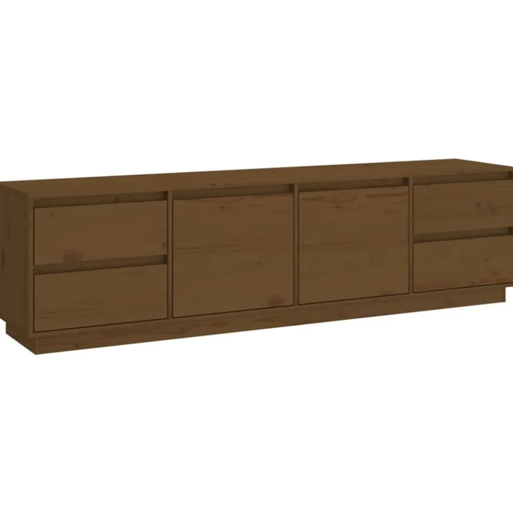 vidaXL Muebles Tv-Mueble de TV madera maciza de pino marrón miel 176x37x47,5 cm