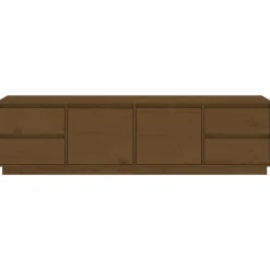 vidaXL Muebles Tv-Mueble de TV madera maciza de pino marrón miel 176x37x47,5 cm