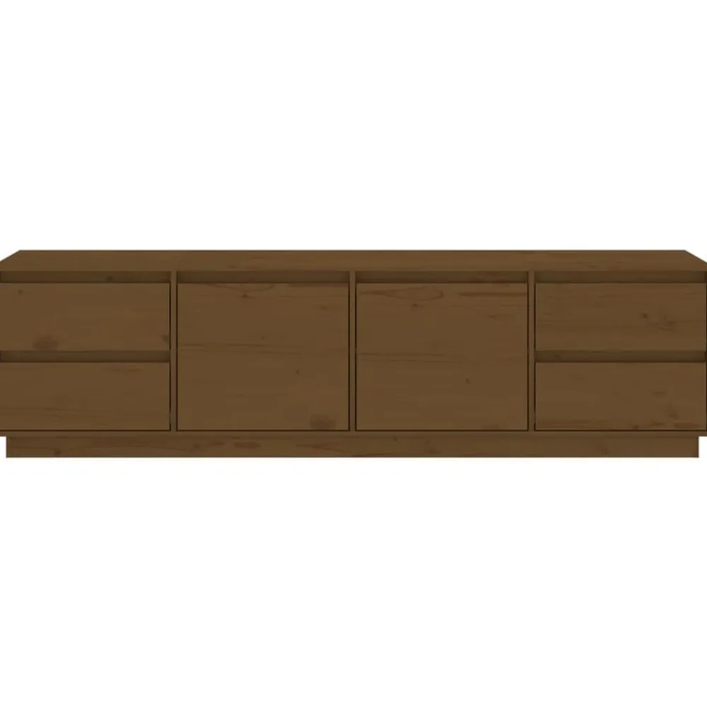 vidaXL Muebles Tv-Mueble de TV madera maciza de pino marrón miel 176x37x47,5 cm