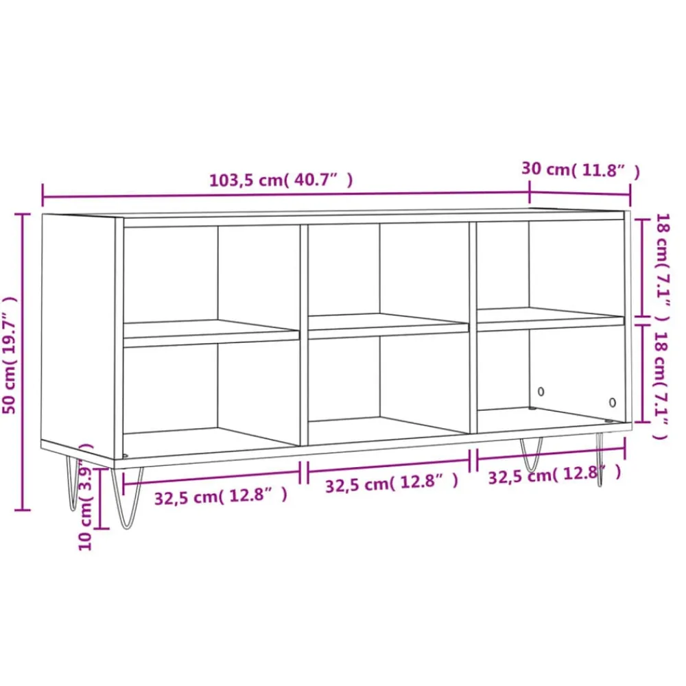 vidaXL Mueble de TV madera de ingeniería gris hormigón 103,5x30x50 cm Gris hormigón Best