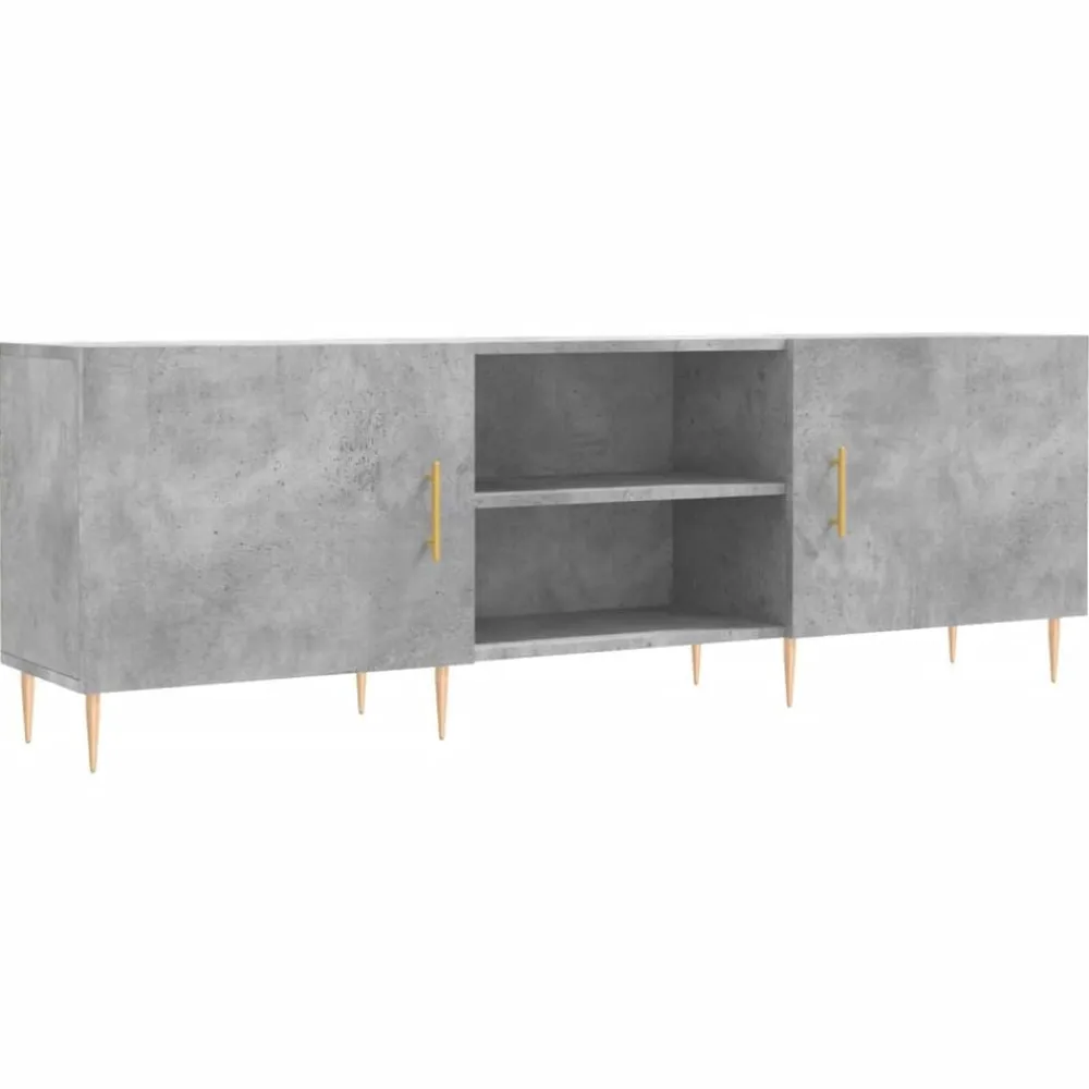 vidaXL Mueble de TV madera de ingeniería gris hormigón 150x30x50 cm Gris hormigón Outlet