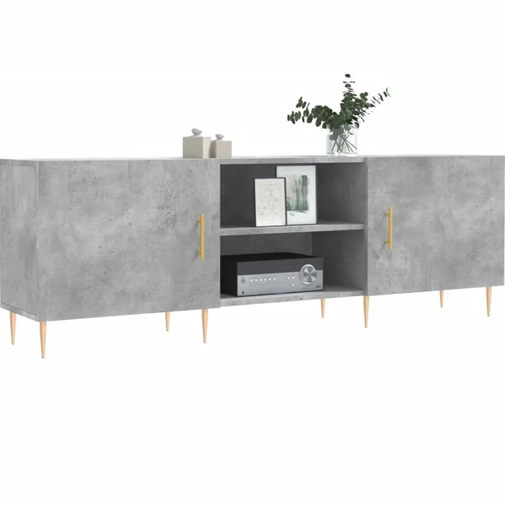 vidaXL Mueble de TV madera de ingeniería gris hormigón 150x30x50 cm Gris hormigón Outlet
