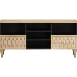 vidaXL Muebles Tv-Mueble de TV madera maciza de mango 100x33x46 cm