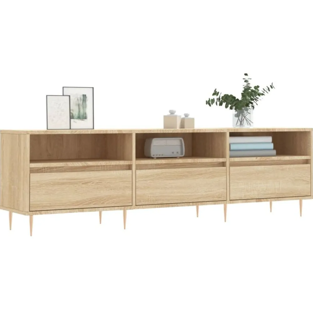 vidaXL Mueble de TV madera contrachapada 150x30x44,5 cm Roble Sonoma Sale