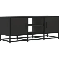 vidaXL Muebles Tv-Mueble de TV madera de ingeniería y metal 100x35x41 cm