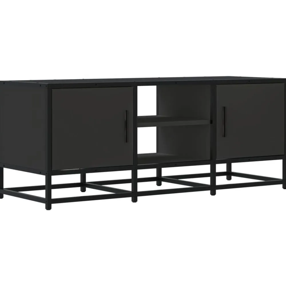 vidaXL Muebles Tv-Mueble de TV madera de ingeniería y metal 100x35x41 cm