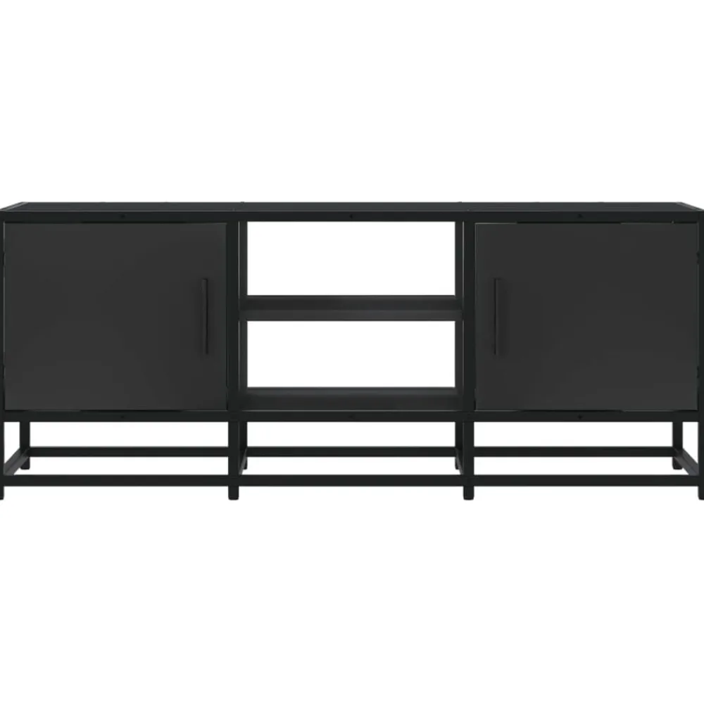 vidaXL Muebles Tv-Mueble de TV madera de ingeniería y metal 100x35x41 cm