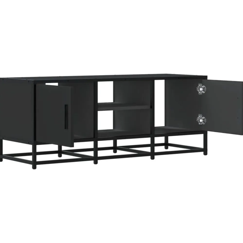 vidaXL Muebles Tv-Mueble de TV madera de ingeniería y metal 100x35x41 cm