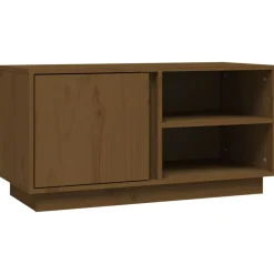 vidaXL Mueble de TV madera maciza de pino marrón miel 80x35x40,5 cm Marr&oacute;n miel Outlet
