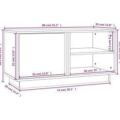 vidaXL Mueble de TV madera maciza de pino marrón miel 80x35x40,5 cm Marrón miel Outlet