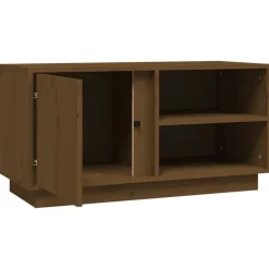 vidaXL Mueble de TV madera maciza de pino marrón miel 80x35x40,5 cm Marrón miel Outlet