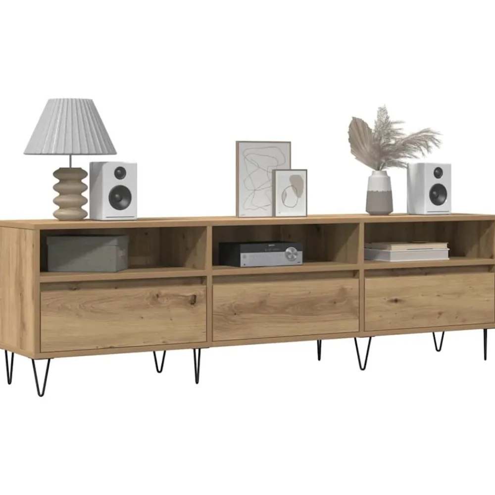 vidaXL Mueble de TV madera de ingeniería 150x30x44,5 cm Roble artisan Clearance