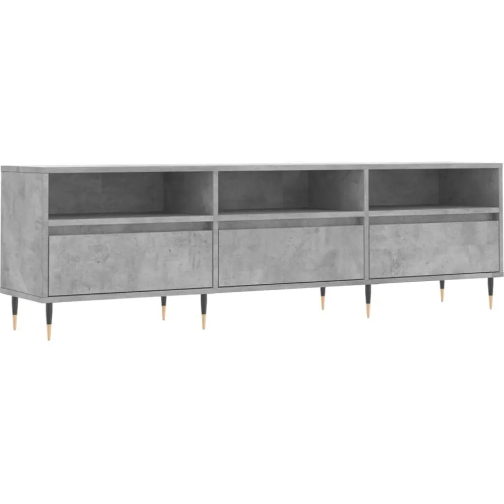 vidaXL Mueble de TV madera contrachapada gris hormigón 150x30x44,5 cm Gris hormigón Hot
