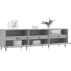 vidaXL Mueble de TV madera contrachapada gris hormigón 150x30x44,5 cm Gris hormigón Hot