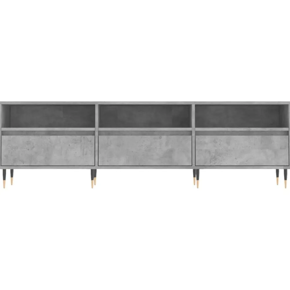vidaXL Mueble de TV madera contrachapada gris hormigón 150x30x44,5 cm Gris hormigón Hot