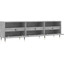 vidaXL Mueble de TV madera contrachapada gris hormigón 150x30x44,5 cm Gris hormigón Hot