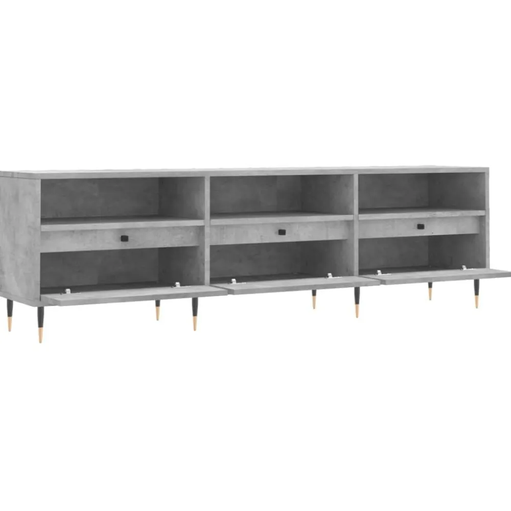 vidaXL Mueble de TV madera contrachapada gris hormigón 150x30x44,5 cm Gris hormigón Hot