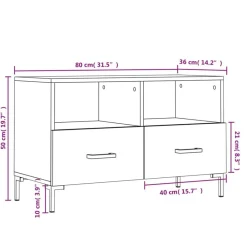 vidaXL Mueble de TV madera de ingeniería 80x36x50 cm Gris sonoma Outlet