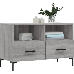vidaXL Mueble de TV madera de ingeniería 80x36x50 cm Gris sonoma Outlet