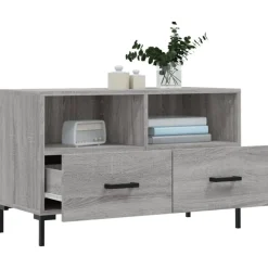 vidaXL Mueble de TV madera de ingeniería 80x36x50 cm Gris sonoma Outlet