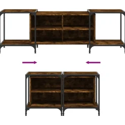 vidaXL Mueble de TV madera de ingeniería 153x37x50 cm Roble ahumado Outlet