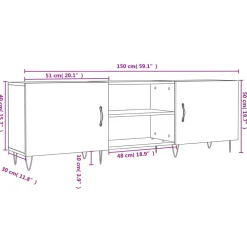 vidaXL Mueble de TV madera de ingeniería 150x30x50 cm Roble ahumado Hot