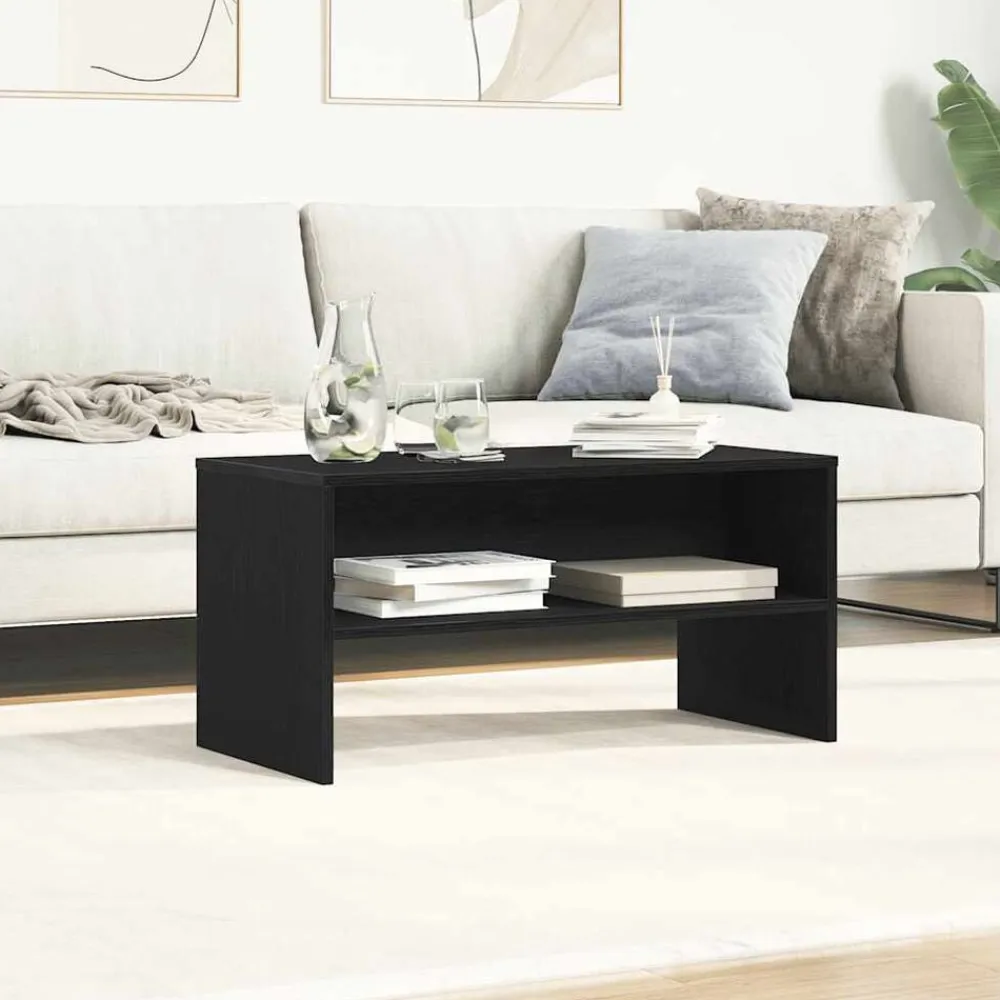 vidaXL Mueble de TV madera de ingeniería 80x40x40 cm Roble negro