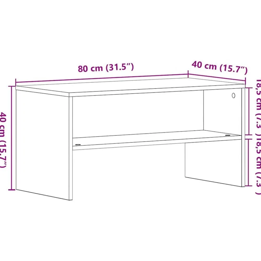 vidaXL Mueble de TV madera de ingeniería 80x40x40 cm Roble negro