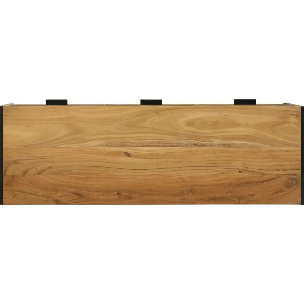 vidaXL Mueble de TV Marrón 100 x 35 x 50 cm Madera de Acacia Sólida Discount