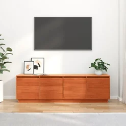 vidaXL Mueble de TV Marrón 156 x 37 x 45 cm Madera de ingeniería Marrón cera Discount