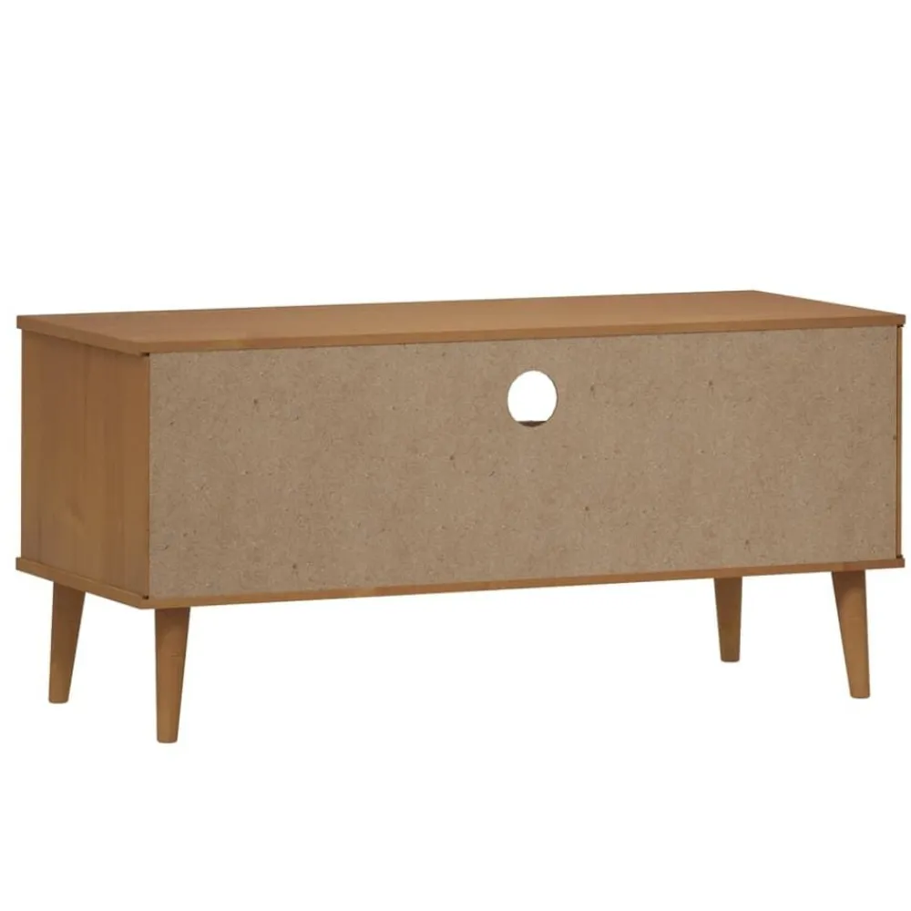 vidaXL Muebles Tv-Mueble de TV MOLDE madera maciza de pino marrón 158x40x49 cm