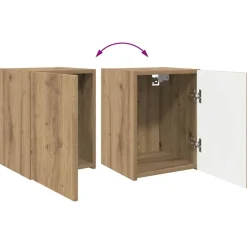 vidaXL Muebles Tv-Mueble de TV Montado en la Pared Roble Artesanal