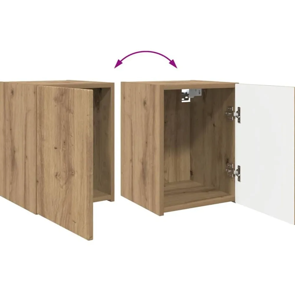 vidaXL Muebles Tv-Mueble de TV Montado en la Pared Roble Artesanal