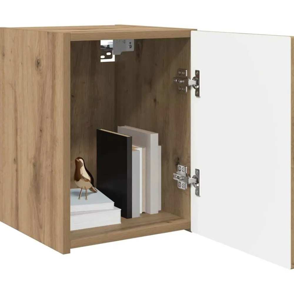 vidaXL Muebles Tv-Mueble de TV Montado en la Pared Roble Artesanal