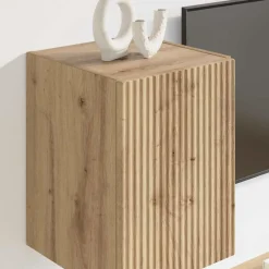 vidaXL Muebles Tv-Mueble de TV Montado en la Pared Roble Artesanal