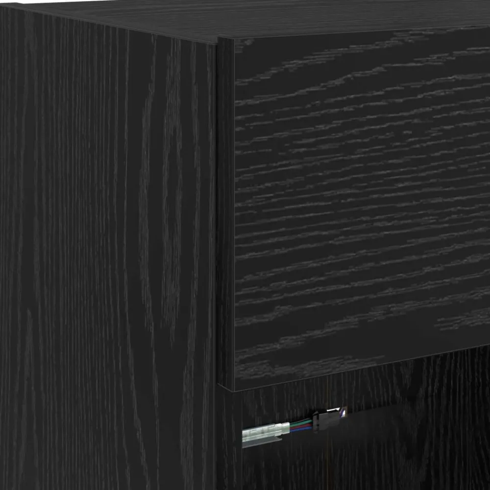 vidaXL Mueble de TV Montado en la Pared Roble negro New
