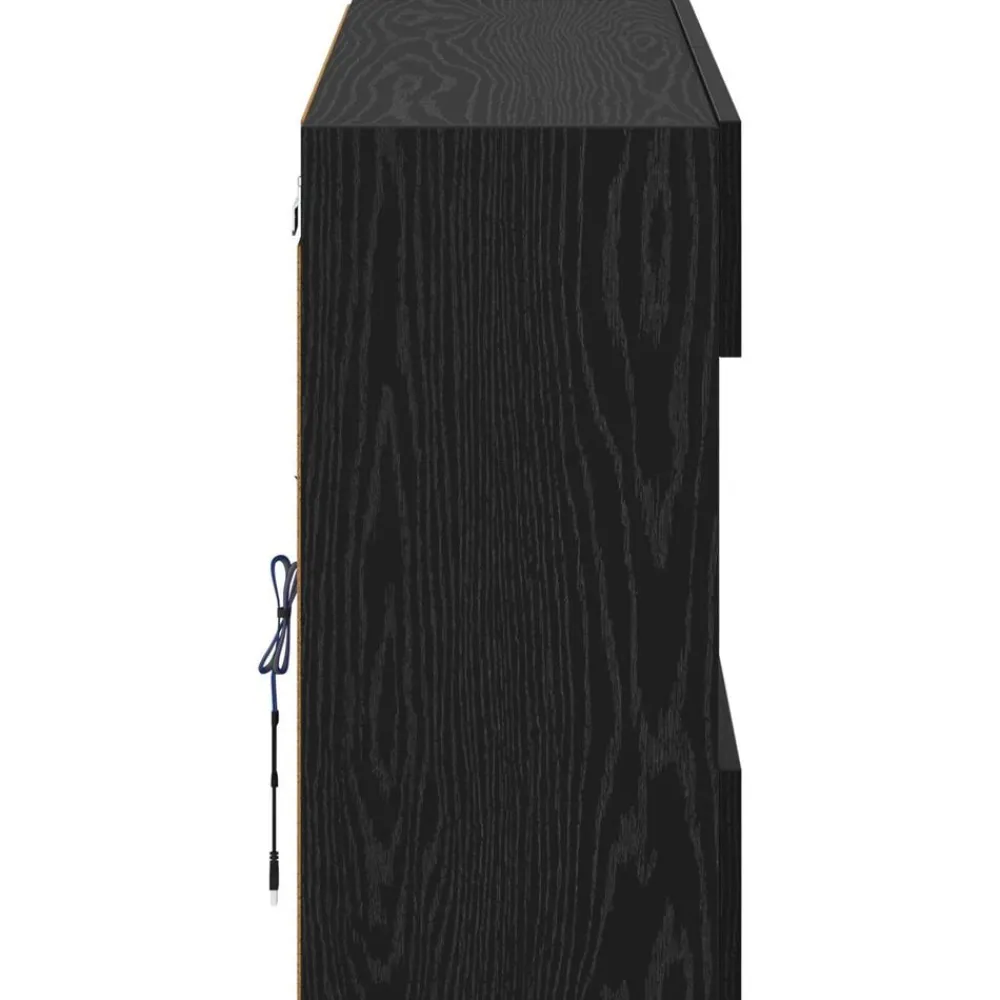 vidaXL Mueble de TV Montado en la Pared Roble negro New