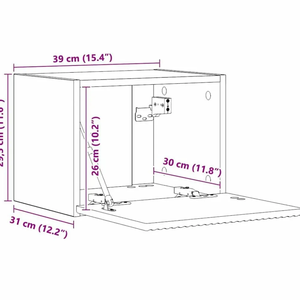 vidaXL Mueble de TV Montado en la Pared Sonoma 39 x 31 x 29,5 cm Roble Sonoma Hot